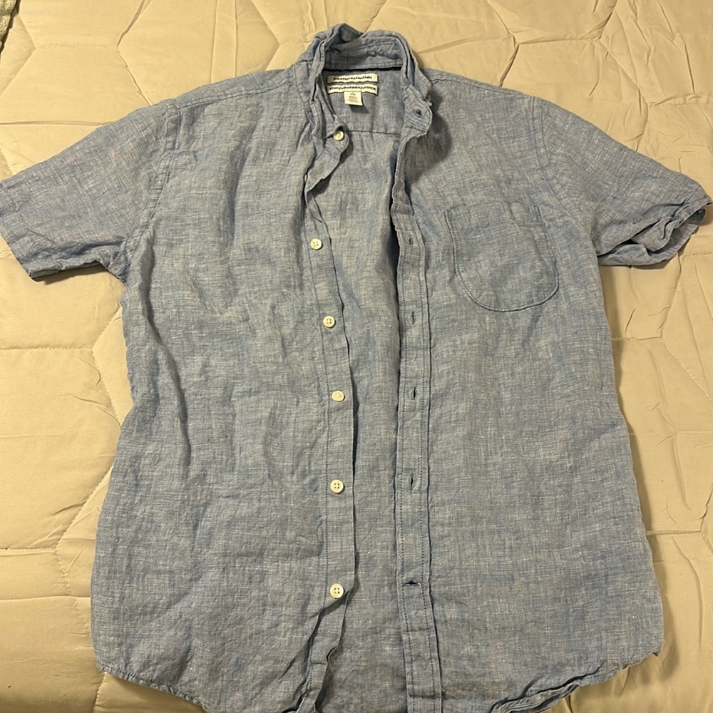 Blue Amazon Essentials Blue Collared Shirt